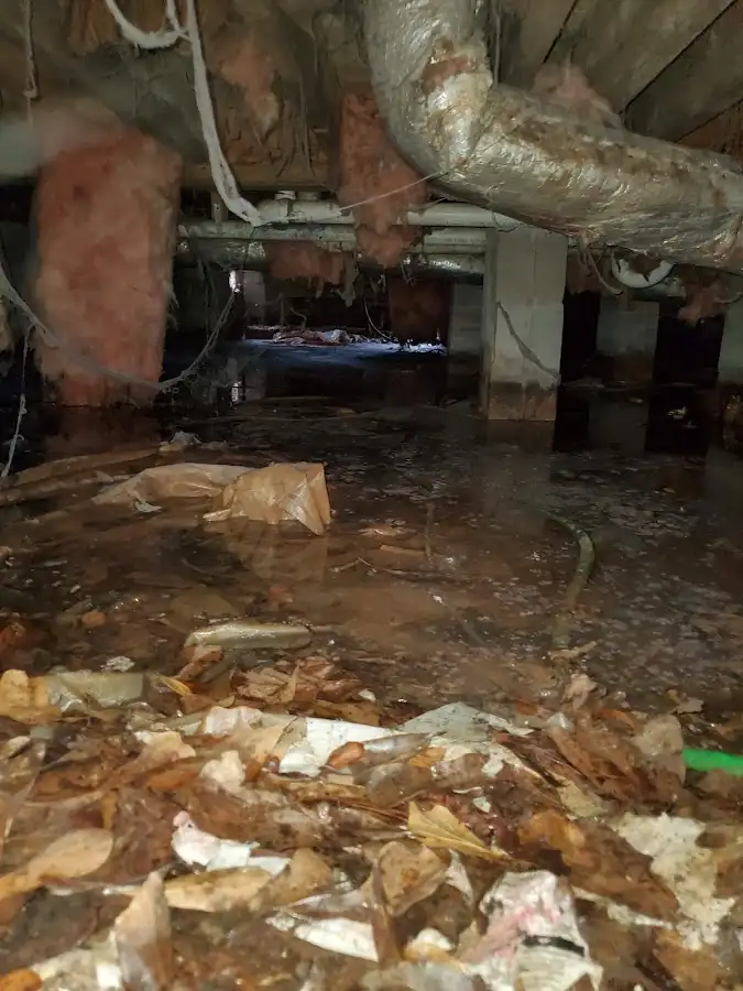 Crawl space flood assessment for Commercial Water Damage Restoration in Trinidad